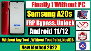 Samsung A20s FRP Bypass Android 1112 without Pc  New Method [upl. by Neelyaj]