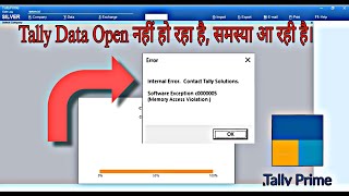 Tally data is not opening in tally Prime  Internal Error  How to solve memory access violation [upl. by Coke]