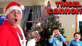 TINSEL CANNON  FASTEST WAY TO DECORATE A CHRISTMAS TREE [upl. by Owades]