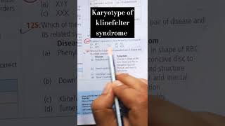 NEET 🤔🤔🤔 klinefelter syndrome karyotype youtubeshort neet biologybook [upl. by Attennaj]