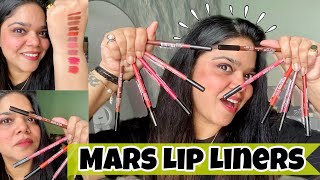 Mars lip liner swatches 🖍️🖍️  Mars lip liner Set B  Madhuri Sharma [upl. by Hauhsoj]