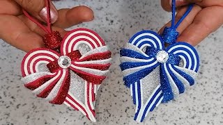 Decorazioni natalizie DIY Christmas decor glitter foam scheet craftsOrnament tutorial اعمال يدويه [upl. by Hsara99]