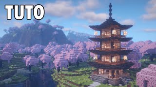 Minecraft 120  Comment Construire un Grand Temple Japonais Réaliste  Tutoriel Pagode [upl. by Whitman]