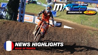 News Highlights  EMX125 Presented by FMF Racing  MXGP of France 2021 Motocross [upl. by Ayk]