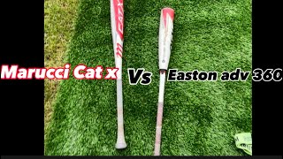 Marucci cat x vs Easton ADV 360 bat review what bat has the most pop [upl. by Greenleaf899]