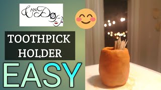 how to make a toothpick Holder Step by step for beginners Easy Diy toothpick Holder Idea  Easy Art [upl. by Kurys707]