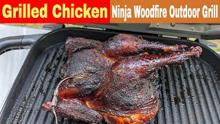 Grilled Smoked Whole Chicken Ninja Woodfire Outdoor Grill Recipe [upl. by Fadil]