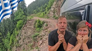 CAN WE GET OUT Dangerous roads in Greece  Vanlife Greece vlog [upl. by Nolahp655]