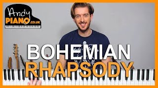 QUEEN  BOHEMIAN RHAPSODY Piano Lesson Tutorial  Simplified Chords [upl. by Woodward659]