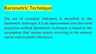 Barometric Technique of Demand Forecasting I Managerial Economics I AKTU [upl. by Spears]