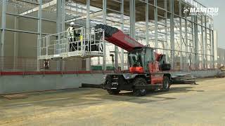 Manitou rotating telehandler MRT 3060 with basket [upl. by Rinaldo]