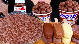 ASMR MALTESERS CHOCOLATE MILK MAGNUM ICE CREAM NUTELLA TWIX MampMS DESSERT MUKBANG몰티져스 먹방EATING SOUNDS [upl. by Narag]