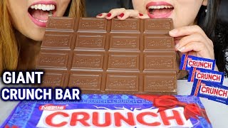 ASMR GIANT CRUNCH BAR FROZEN CHOCOLATE EATING 초콜릿 리얼사운드 먹방  KimampLiz ASMR [upl. by Byrann]