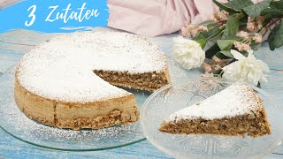 3 Zutaten Kuchen OHNE Mehl  Notfallkuchen  Schnellen Nusskuchen backen [upl. by Heber]