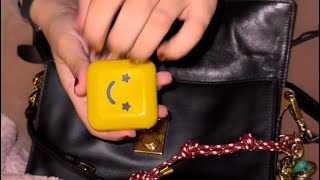 ✧ ✧ asmr leather bag tapping ✧ ✧ super fast super tingly for adhd [upl. by Mutat]