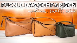 Loewe Puzzle Bag Comparison  Medium vs Small vs Mini [upl. by Zul469]