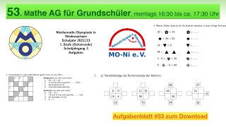 53 Mathe AG Grundschüler  Mathe Olympiade 2022  2023  1 Stufe  Klasse 3 [upl. by Shantee]