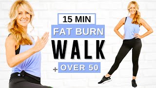 15 Minute FAT BURNING Indoor Walking Workout Walk At Home [upl. by Bohman]