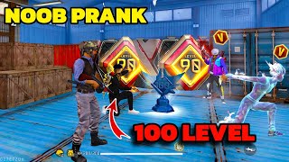 Noob No internet Prank 😊 लेकिन सामने V badge Player आ गया 😭 100 Level Emote 😱 Garena free fire [upl. by Pudens]