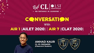 Anhad Kaur  AIR 1 AILET 2020  AIR 7 CLAT 2020  Career Launcher  LST [upl. by Atniuq]