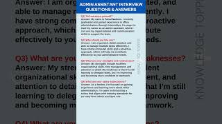 Admin Assistant Job Interview Questions and Answers  Administrative Assistant Interview [upl. by Ylrehs]