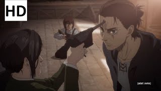 Eren being Smart and Savage Asks Pieck to pull the Trigger English Dub HD [upl. by Derdlim]