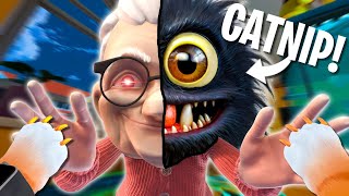 Having a TERRIFYING DREAM after taking CATNIP I am Cat VR Update [upl. by Helbonia]