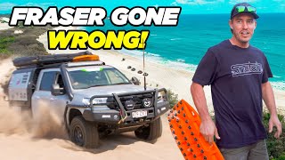 BADLY Bogged on Fraser Island KGARI then the STEERING BROKE Monster 4hr Recovery [upl. by Ynottirb397]