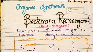 Beckmann rearrangement  hindi  sem4  organic synthesis  Msc chemistry [upl. by Yunick]