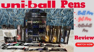 All Uniball Pens  BallGelRollerball Pens Detailed Review  uni Mitsubishi Pencil pen [upl. by Llerrah]