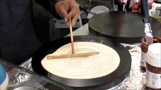 Paris amp London Street Food Making French Crepes [upl. by Pazice]