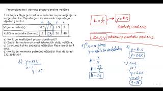 7 razred  Proporcionalne i obrnuto proporcionalne veličine [upl. by Helm]