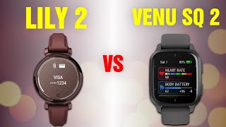 Garmin Lily 2 vs Garmin Venu Sq 2  Full Specs Compare Smartwatches [upl. by Nerek180]