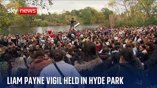 Liam Payne death One Direction fans hold memorial in Hyde Park [upl. by Brainard961]