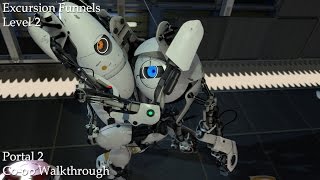 Portal 2 Coop Walkthrough Excursion Funnels Level 2 [upl. by Noyahs]