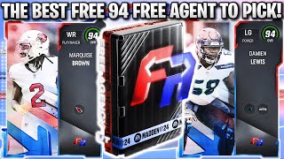 THE BEST FREE 94 OVERALL FREE AGENCY HERO TO PICK IN MADDEN 24 [upl. by Fritzsche612]