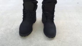 Timberland 6quot Black Timbs on feet [upl. by Marelya152]