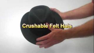 Crushable Felt Hats  Village Hat Shop [upl. by Pachston]