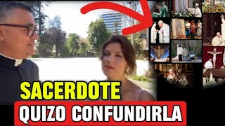 Mujer confronta a SACERDOTE😱😱los CATOLICOS SON IDOLATRAS❌️ [upl. by Nariko]