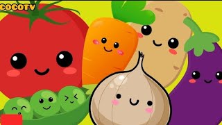 Learn Name of Vegetables with Song Preschool Toddler Fun Learning for Kids [upl. by Alac]