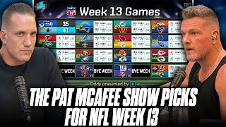 The Pat McAfee Show Picks amp Predicts Every Game For NFLs 2023 Week 13 [upl. by Templer]