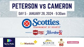 PETERSON vs CAMERON  2024 Scotties Tournament of Hearts Presented by RME Day 5 [upl. by Klapp]