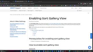 How to enable SORT GALLERY VIEW in ZOOM as a participant to set it right in your own settings [upl. by Idelia393]