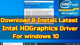 How To Download amp Install Intel hd Graphics Driver For windows 10 [upl. by Tod]