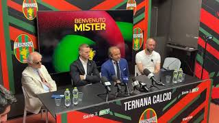 Ternana conferenza stampa di presentazione mister Ignazio Abate con Guida Capozucca e Mammarella [upl. by Ahsiuqat]