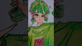 💚💚🎨 new art ✨greenie ✨ anime girl 🎨💚💚 [upl. by Eiblehs]