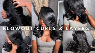 Voluminous Blowout Curls amp Layers Tutorial  Tips You Need To Know [upl. by Rimaj]