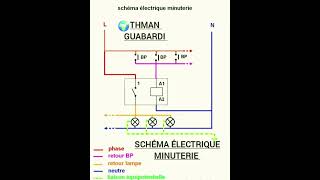 2024 كهرباء المنزلية للمبتدءين طريقة تركيب minuterie schéma de branchement électricité bâtiment [upl. by Gayleen467]