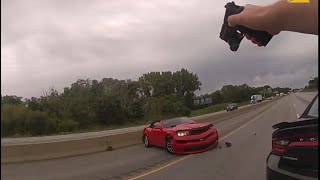 Camaro Crashes During High Speed Pursuit  Indiana State Police [upl. by Deys73]