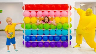 Chris and Mom Balloons Cube Challenge and other funny stories for kids [upl. by Eedna]